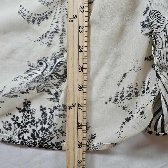 Coldwater Creek Boho Ivory & Black Floral Oversized Duster Vest - Picture 7 of 8